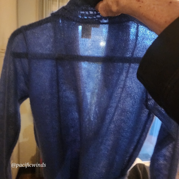 MOHAIR JILL STUART WRAP SWEATER BLUE SMALL c - Picture 2 of 8